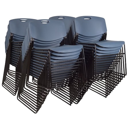 Regency Zeng Ultra Compact Metal Frame Armless Stackable Chair - Blue, PK50 4400BE50PK